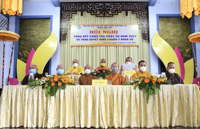 Phật Giáo Vũng Tàu: Hội nghị tổng kết công tác Phật sự năm 2021 và trao quyết định chuẩn y nhân sự Ban Trị sự và các ban Chuyên môn của Ban Trị sự thành phố nhiệm kỳ 2021-2026